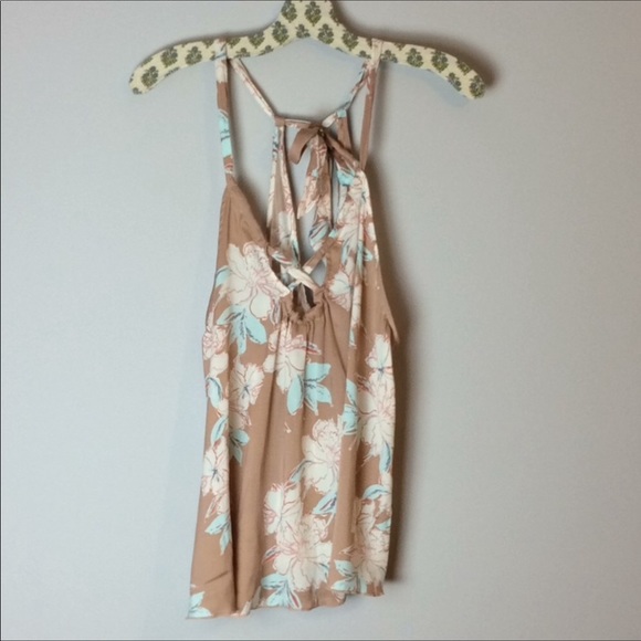 Free People Floral Tie in Back Flowy Top Medium - Picture 3 of 8